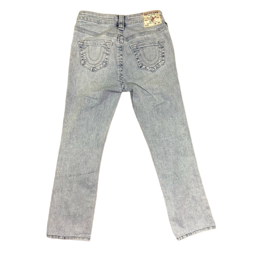 True Religion Billie Mid Rise Straight Jeans Light Wash Size 25